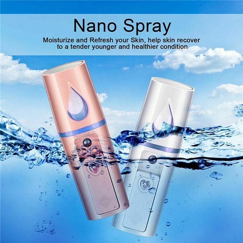 L2 Mini Nano Facial Mister With Top Mirror Rechargeable Cool Mist Sprayer Au - White V528-WATERREPLENISHER-WHITE-97841