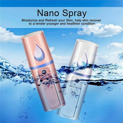 L2 Mini Nano Facial Mister With Top Mirror Rechargeable Cool Mist Sprayer Au - White V528-WATERREPLENISHER-WHITE-97841
