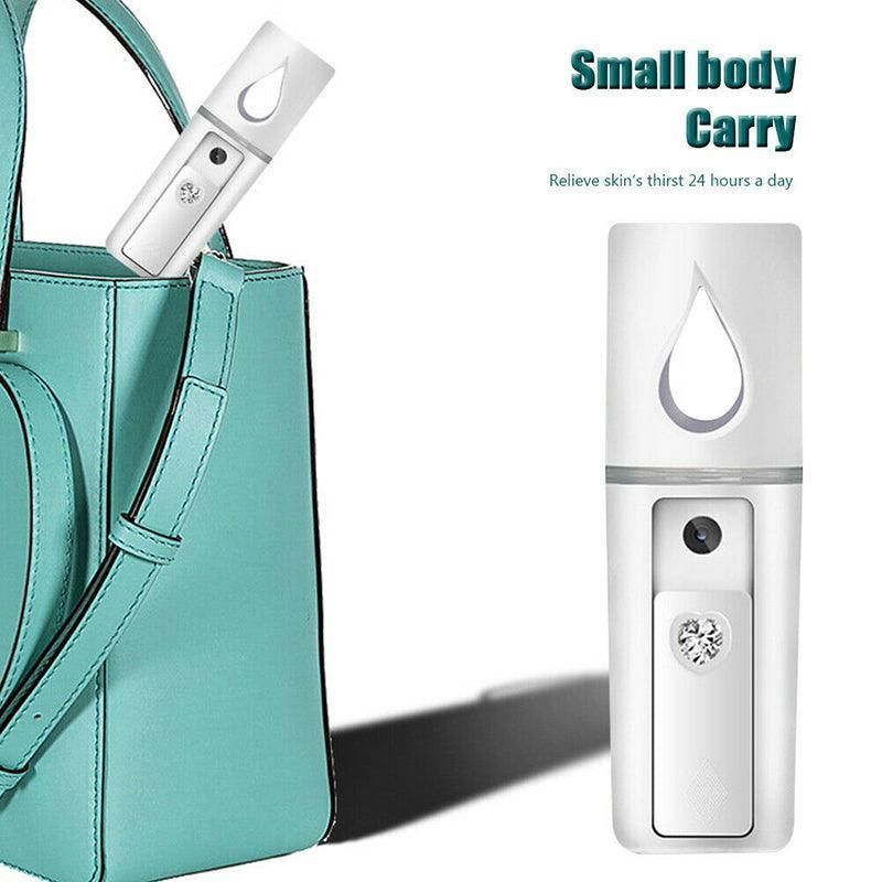 L2 Mini Nano Facial Mister With Top Mirror Rechargeable Cool Mist Sprayer Au - White V528-WATERREPLENISHER-WHITE-97841