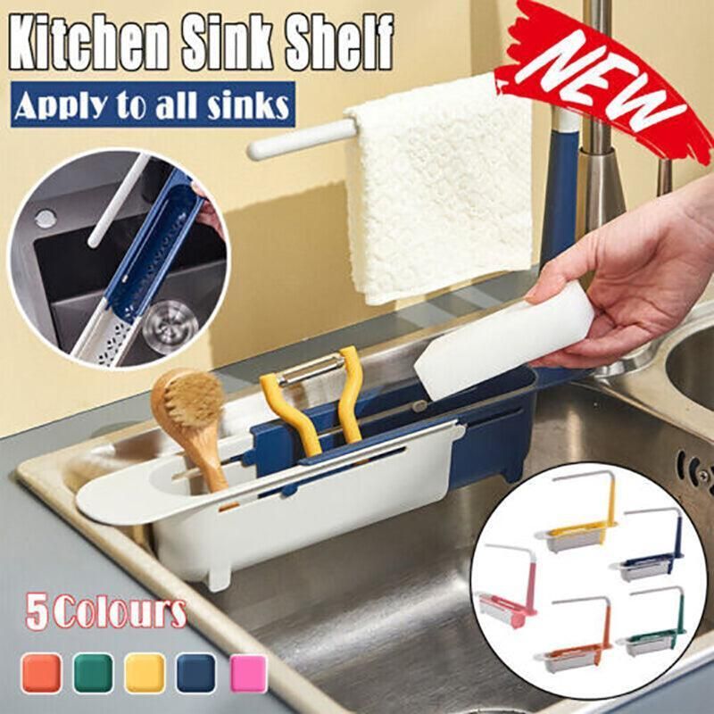 Telescopic Sink Rack Holder Expandable Storage Drain Basket Home Kitchen Tools - Green V528-WATERTANK-GREEN-646462