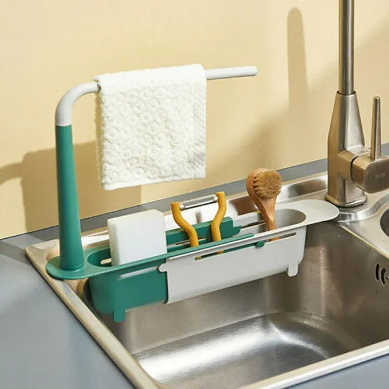 Telescopic Sink Rack Holder Expandable Storage Drain Basket Home Kitchen Tools - Green V528-WATERTANK-GREEN-646462
