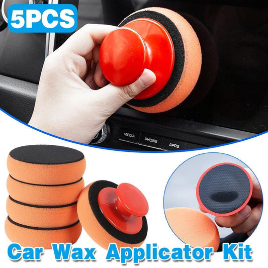 5pcs Car Polishing Sponge with Handle Manual Buffing Pads for Auto Detailing V528-WAXING-SPONGE-6PCS-565031