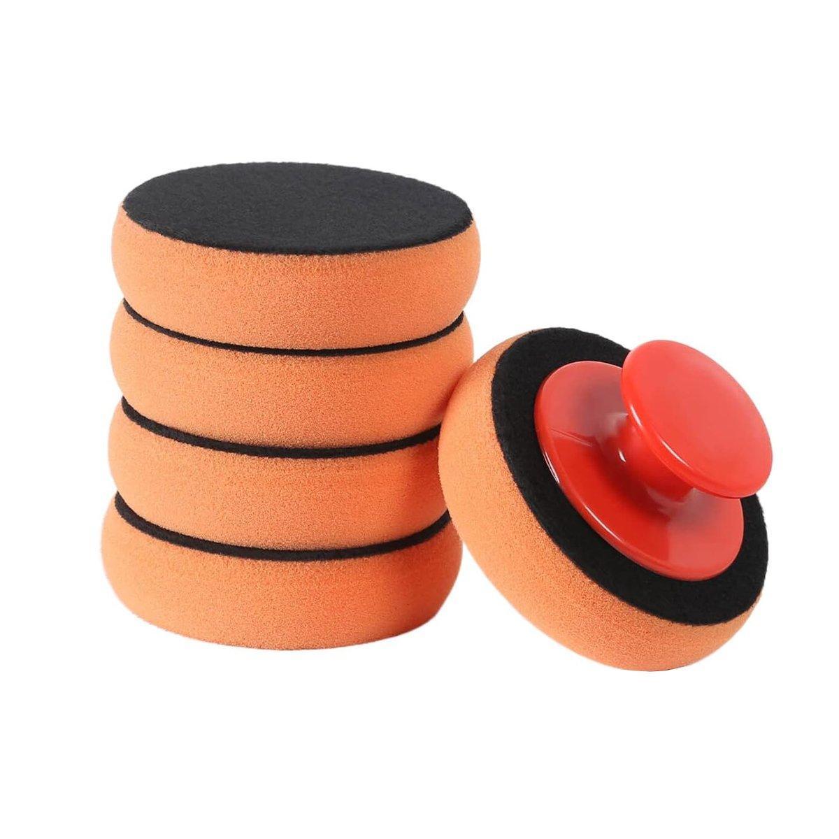 5pcs Car Polishing Sponge with Handle Manual Buffing Pads for Auto Detailing V528-WAXING-SPONGE-6PCS-565031