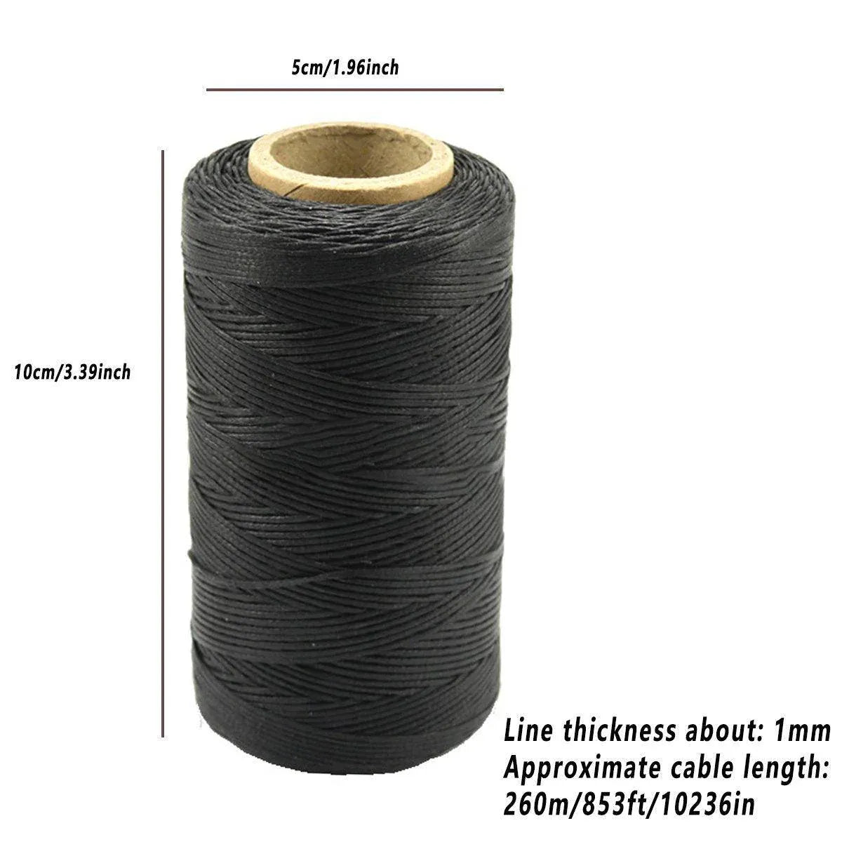260m 150D Leather Sewing Waxed Thread Hand Stitching Craft Repair Cords 4Colours - Brown V528-WAXLINE-BROWN-278695