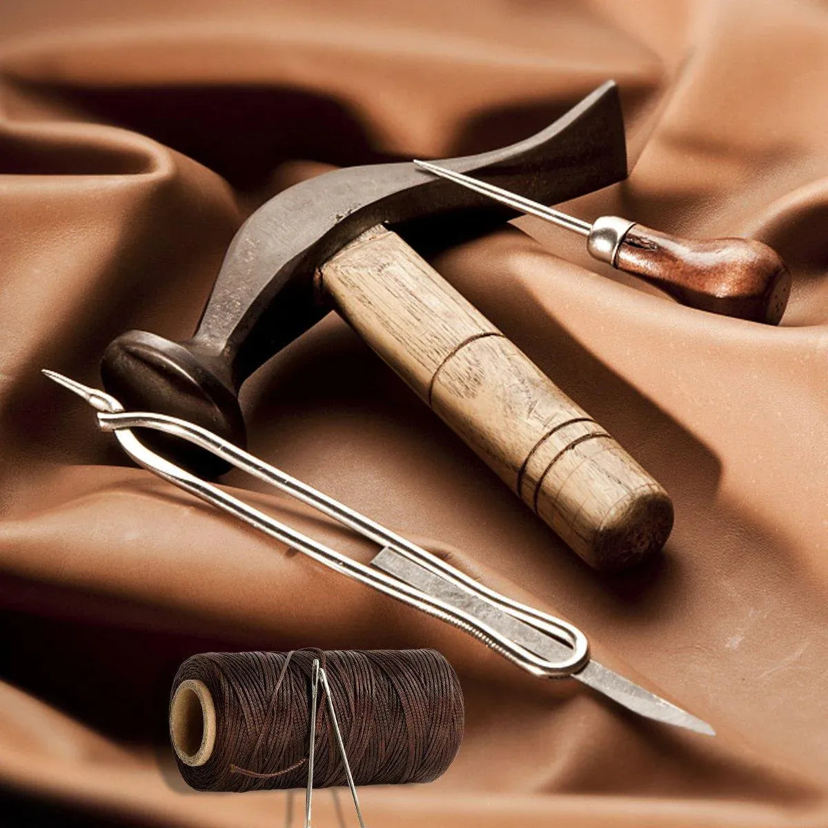 260m 150D Leather Sewing Waxed Thread Hand Stitching Craft Repair Cords 4Colours - Brown V528-WAXLINE-BROWN-278695