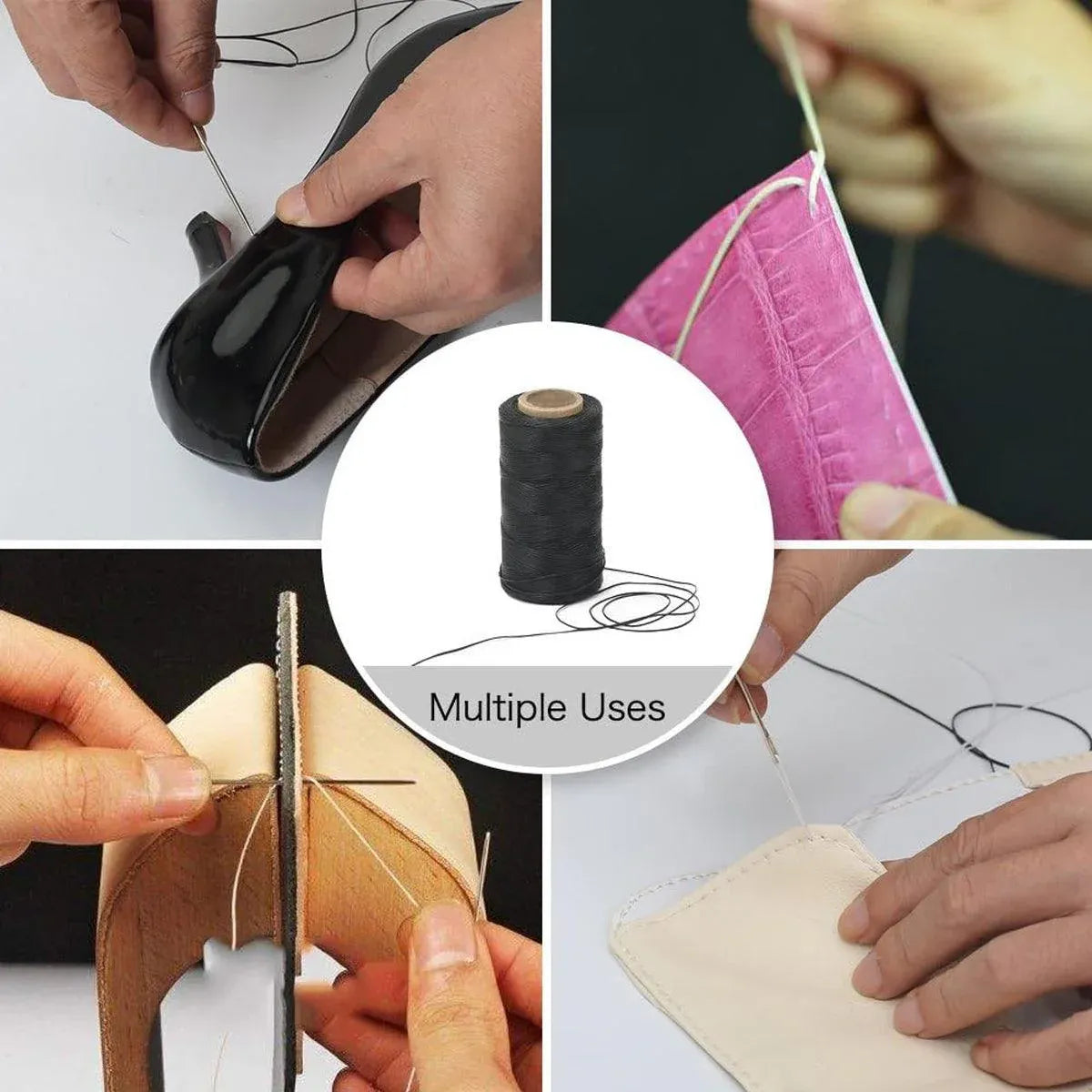260m 150D Leather Sewing Waxed Thread Hand Stitching Craft Repair Cords 4Colours - Brown V528-WAXLINE-BROWN-278695