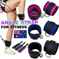 2PCS Weight Lifting Ankle D-Ring Strap Pulley Cable Kickbacks Attachment Gym Leg - Pink V528-WEIGHTLIFTINGANKLE-PINK-512452