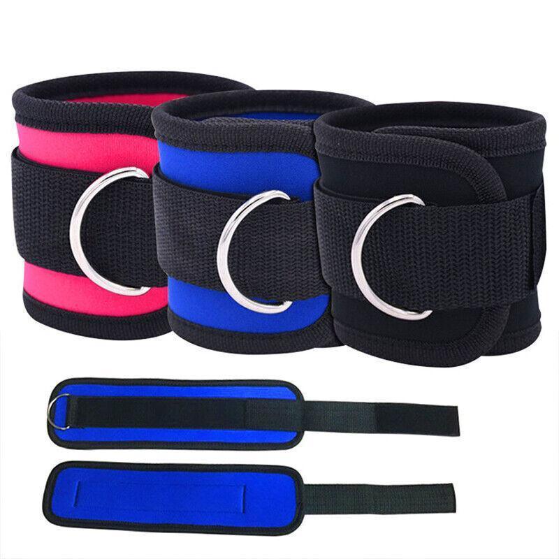 2PCS Weight Lifting Ankle D-Ring Strap Pulley Cable Kickbacks Attachment Gym Leg - Pink V528-WEIGHTLIFTINGANKLE-PINK-512452