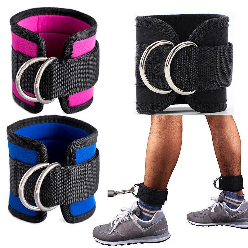 2PCS Weight Lifting Ankle D-Ring Strap Pulley Cable Kickbacks Attachment Gym Leg - Pink V528-WEIGHTLIFTINGANKLE-PINK-512452
