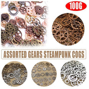 100g Assorted Steampunk Gears and Cogs Metal Alloy Clock Wheels for DIY Crafts V528-WHEELGEARMI-358586