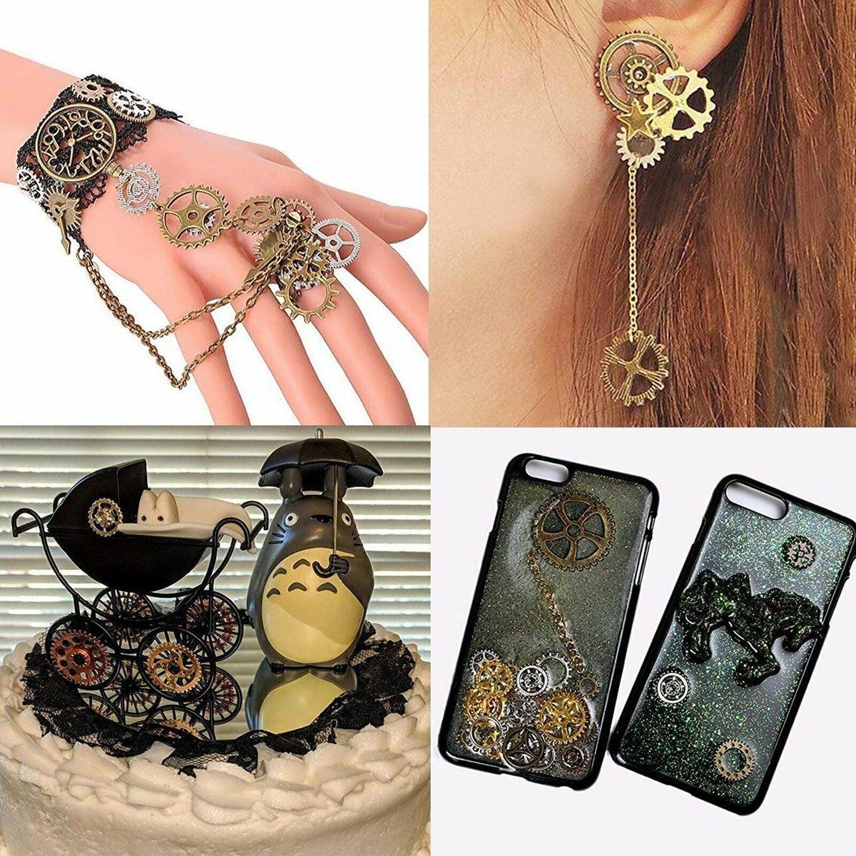 100g Assorted Steampunk Gears and Cogs Metal Alloy Clock Wheels for DIY Crafts V528-WHEELGEARMI-358586