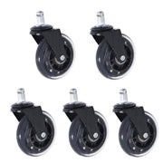 5pcs 3-Inch PU Transparent Caster Wheels Luggage Office Chair Mute Swivel Wheels V528-WHEELS-5PCS-1122-505210