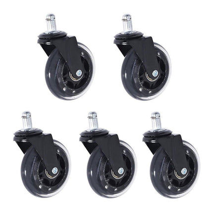5pcs 3-Inch PU Transparent Caster Wheels Luggage Office Chair Mute Swivel Wheels V528-WHEELS-5PCS-1122-505210