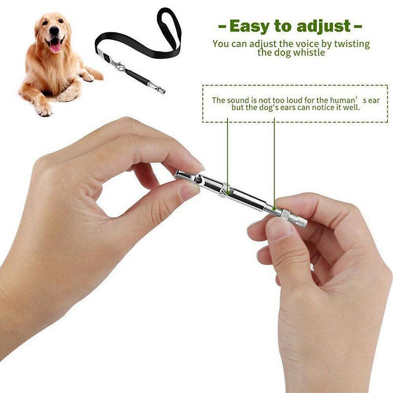 Adjustable Ultrasonic Dog Training Whistle with Keychain Cover for Bark Control V528-WHISTLECONTROL-BLACK-458037