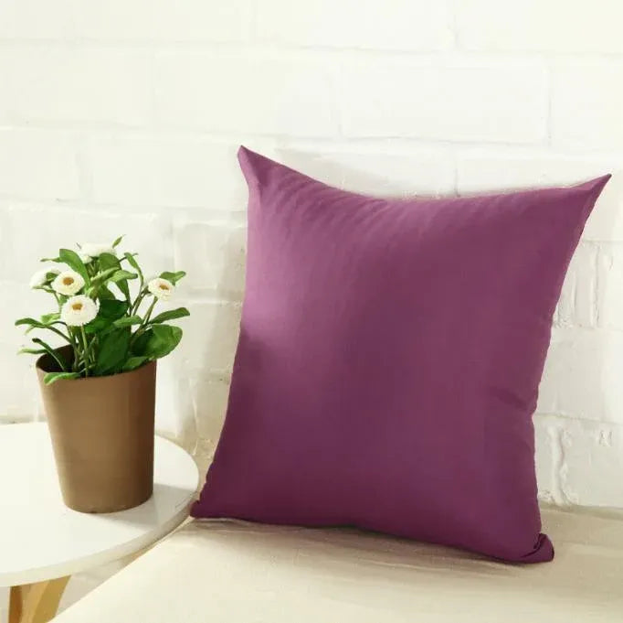 40x40cm Multicoloured Plain Solid Colour Cushion Cover Covers Decorative Pillow Case - White V528-WHITE-40-7025