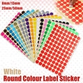 8/13/25/50mm Colour Sticker Dots Adhesive Round Labels Circular Scrapbooking White - 25mm 40 Dots - 1 Sheet V528-WHITE1PCS-25MMX40-002456