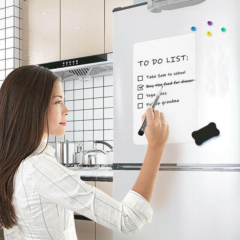 Whiteboard for Fridge A4 A5 with Marker Pen Memo and Reminder Use - A4 1PCS+1PCS Maker V528-WHITEBOARD-A41PCS-210236