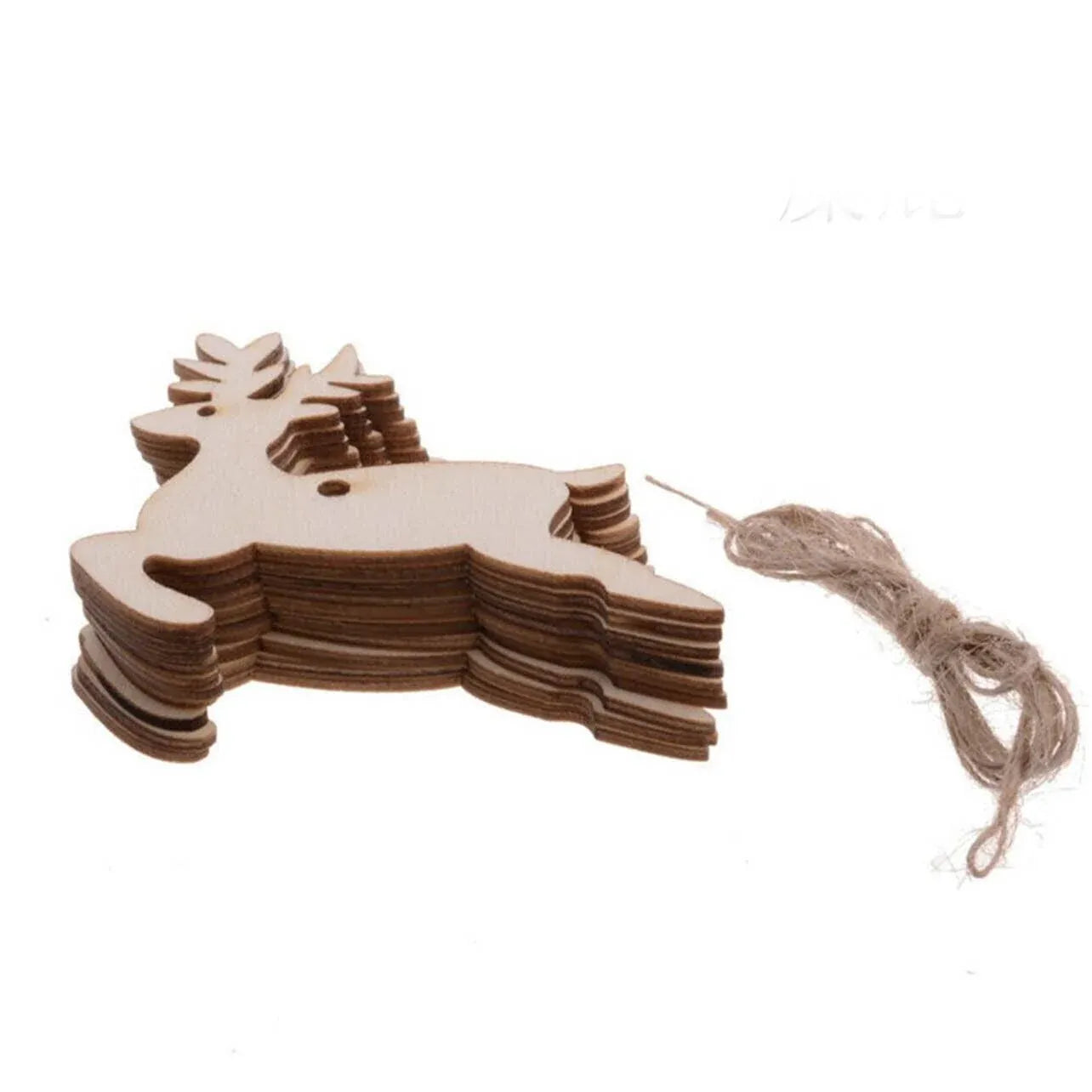 Wooden Christmas Hanging Ornament for Tree DIY Craft Decoration 10pcs - Deer01 V528-WHOLEBODYSHAPE-DEER0125685
