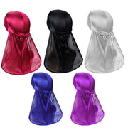 Velvet Durag Silky Hat Cap Men Women Premium Designer Doo Rag Wave Silk Headwear - Wine red V528-WICOLOUR-WINERED53256