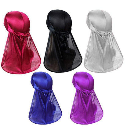 Velvet Durag Silky Hat Cap Men Women Premium Designer Doo Rag Wave Silk Headwear - Wine red V528-WICOLOUR-WINERED53256