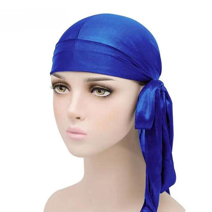 Velvet Durag Silky Hat Cap Men Women Premium Designer Doo Rag Wave Silk Headwear - Wine red V528-WICOLOUR-WINERED53256