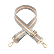 New Crossbody Bag Handbag Belt Satchel Wide Adjustable Canvas Shoulder Strap - Grey V528-WIDEBAGSTRAP-GREY-460193