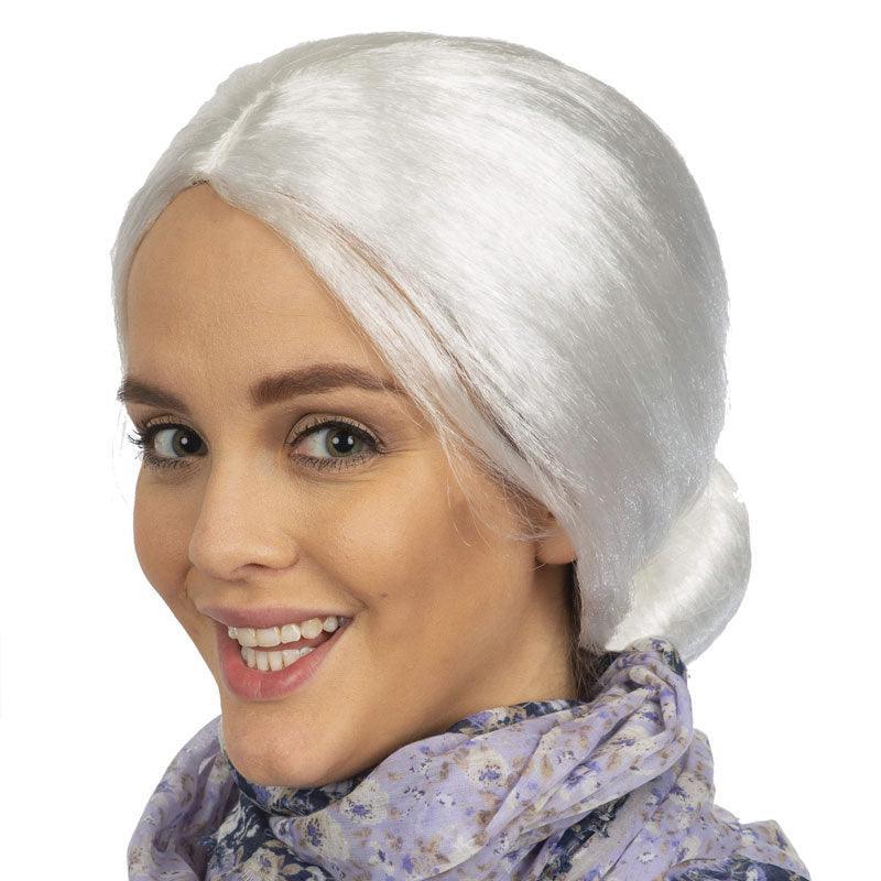 1X Grandma Wig Old Lady Woman White Granny Mother Dress Up Costume Party V528-WIG-WHITE-589410