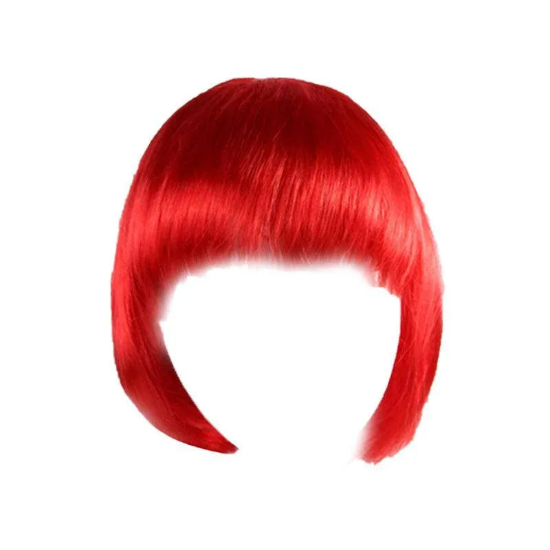 Short Bob Wig with Bangs for Women Synthetic Cosplay Party Hair in 14 Colours - Red V528-WIGS-RED-235279