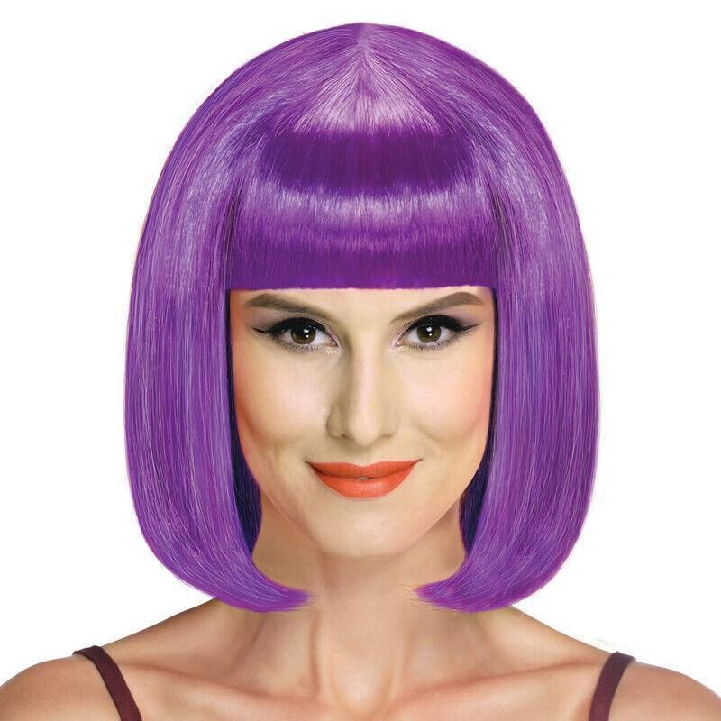 Short Bob Wig with Bangs for Women Synthetic Cosplay Party Hair in 14 Colours - Red V528-WIGS-RED-235279