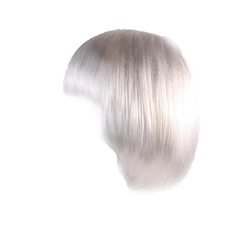 Short Bob Wig with Bangs for Women Synthetic Cosplay Party Hair in 14 Colours - White V528-WIGS-WHITE-562580