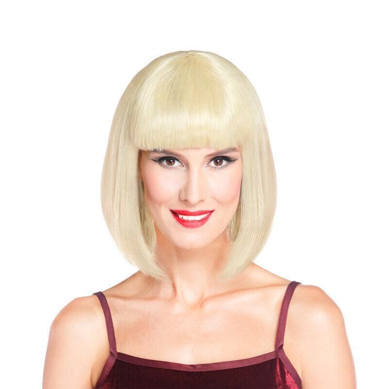 Short Bob Wig with Bangs for Women Synthetic Cosplay Party Hair in 14 Colours - White V528-WIGS-WHITE-562580