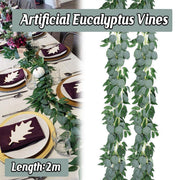 Artificial Eucalyptus Garland 2m Green Vine Fake Plant Home Decoration Rattan V528-WILLOW-LEAF-2M-793994