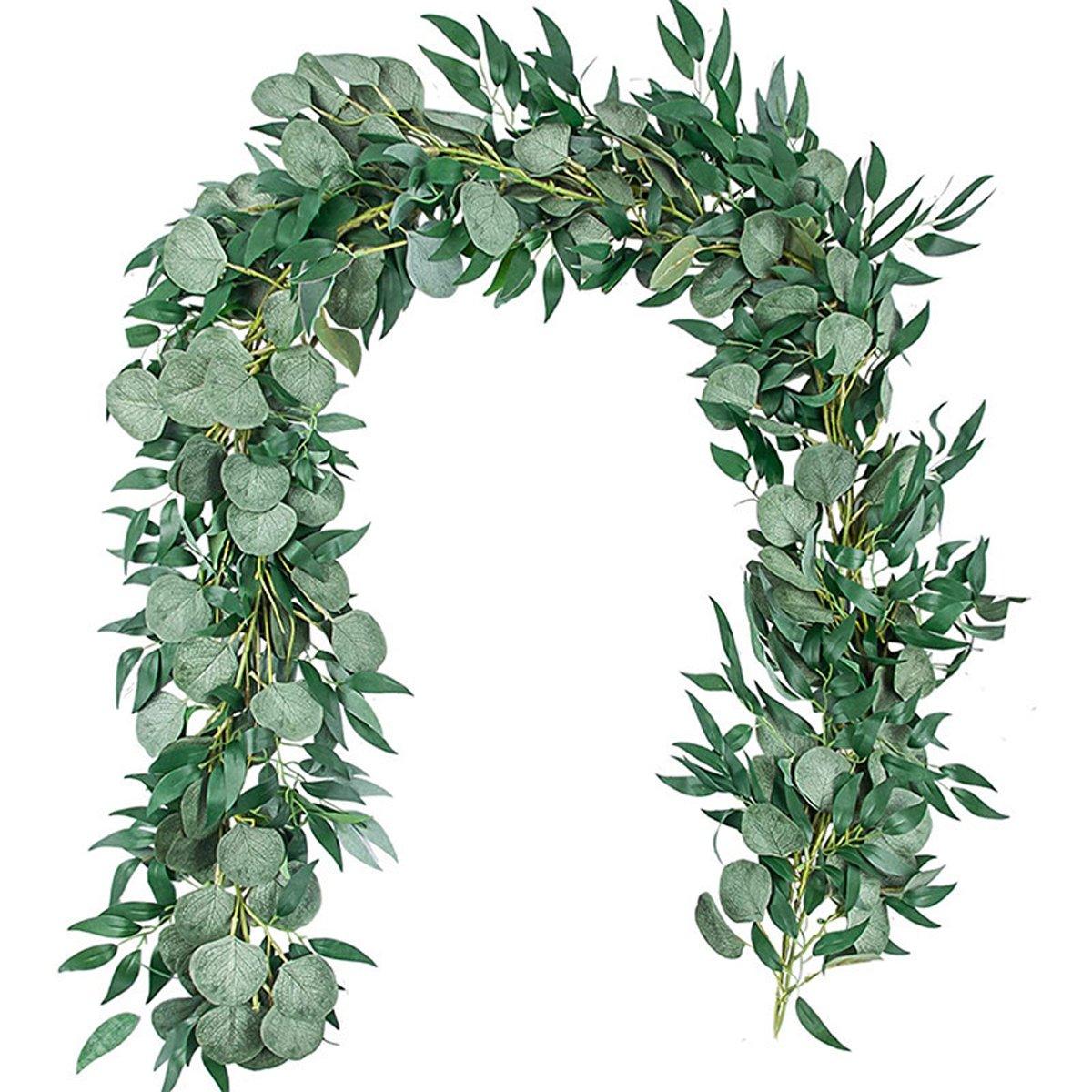 Artificial Eucalyptus Garland 2m Green Vine Fake Plant Home Decoration Rattan V528-WILLOW-LEAF-2M-793994