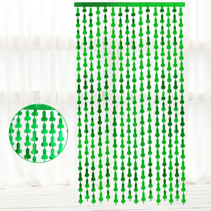 Metallic Tinsel Curtain 2m x 1m Hens Party Backdrop Foil Fringe Hanging Decor - Green V528-WILLYTINSEL-GREEN-201236