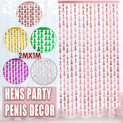 Metallic Tinsel Curtain 2m x 1m Hens Party Backdrop Foil Fringe Hanging Decor - Purple V528-WILLYTINSEL-PURPLE-282049