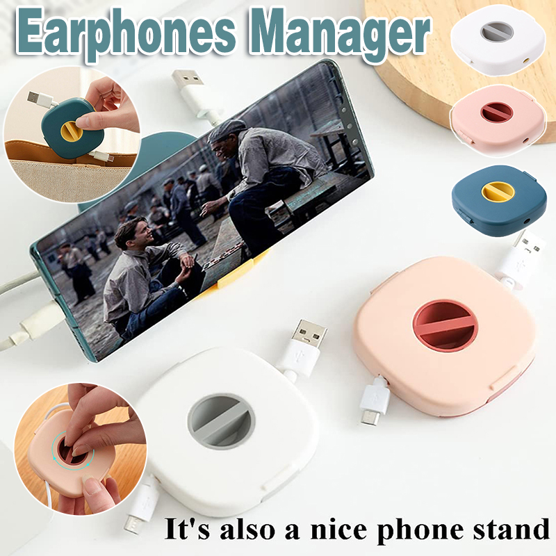 Case Cord Tangle Free Organizer Portable Earphones Manager Wire Winder Cable - Pink*1 V528-WINDER-PINK-73662