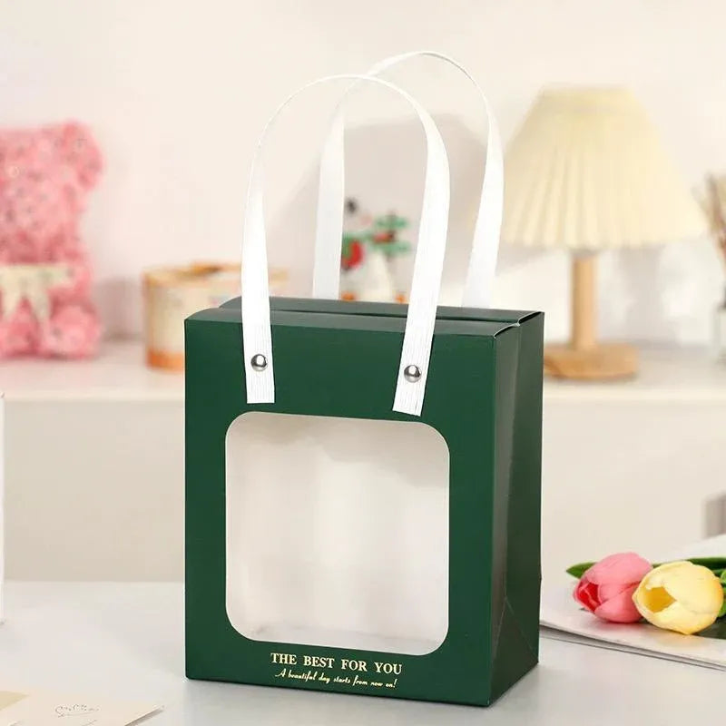 20pcs Translucent Gift Bags Packaging Tote Birthday Party Favors Candy Bags - Beige-M Size V528-WINDOW-BAGS-20PCS-BEIGE-343412