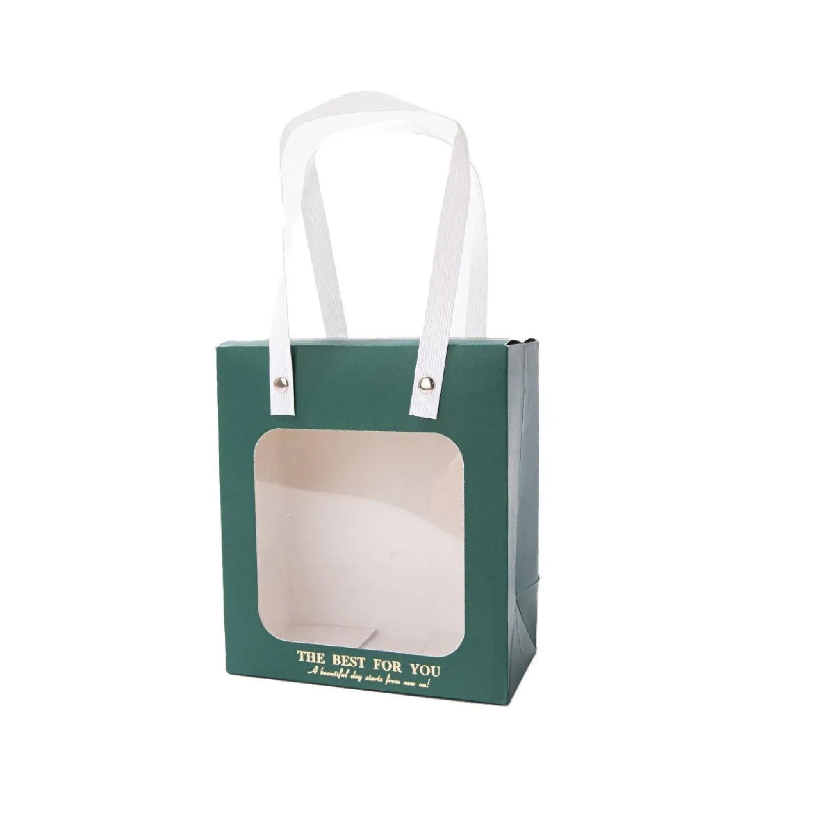 20pcs Translucent Gift Bags Packaging Tote Birthday Party Favors Candy Bags - Green-M Size V528-WINDOW-BAGS-20PCS-GREEN-329451