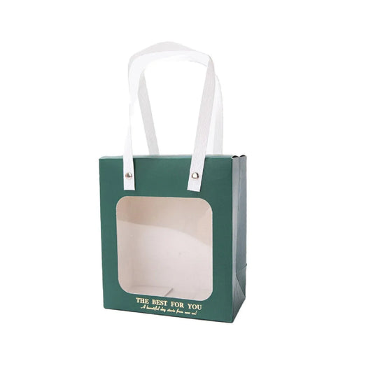 20pcs Translucent Gift Bags Packaging Tote Birthday Party Favors Candy Bags - Green-M Size V528-WINDOW-BAGS-20PCS-GREEN-329451
