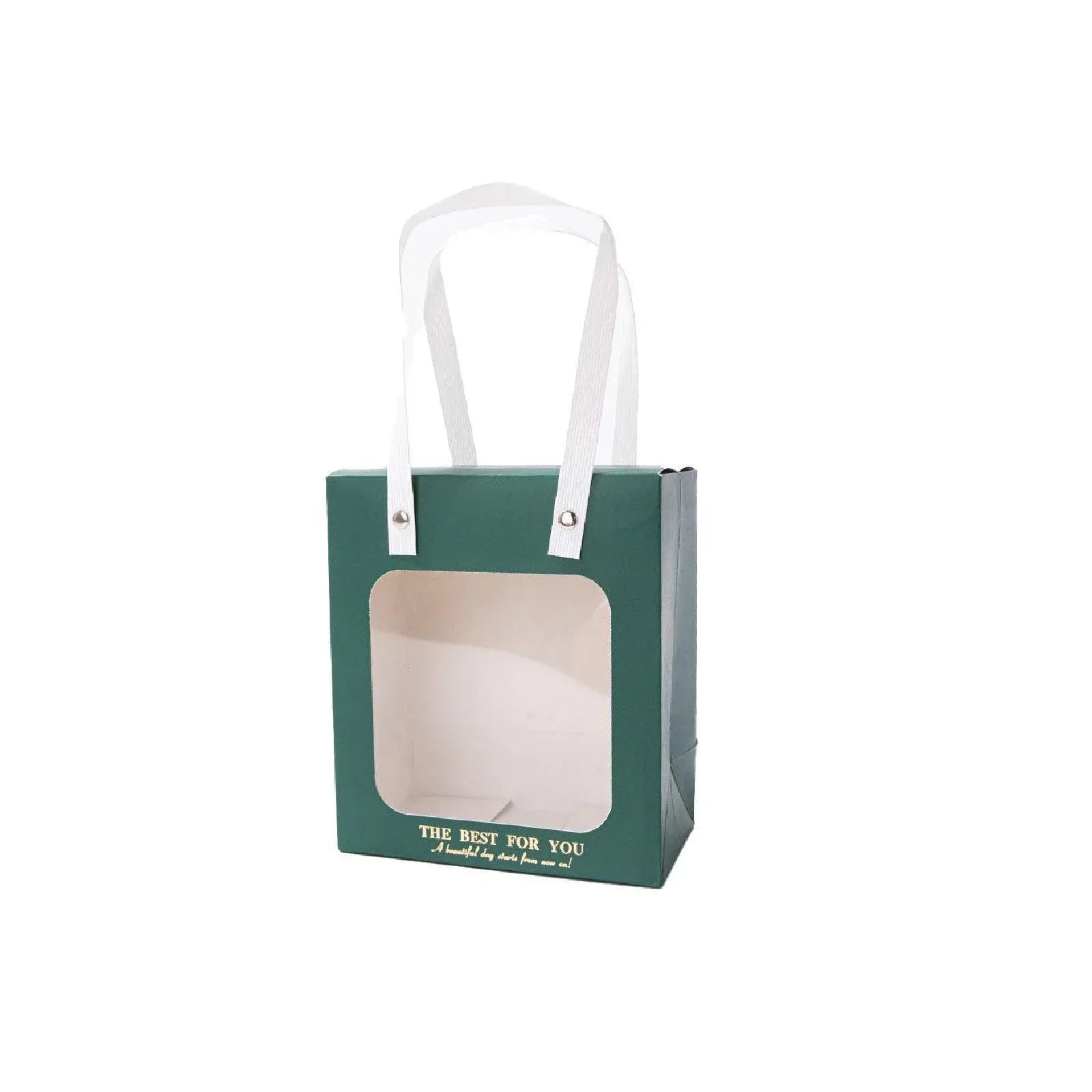 20pcs Translucent Gift Bags Packaging Tote Birthday Party Favors Candy Bags - Green-S Size V528-WINDOW-BAGS-20PCS-GREEN-871529