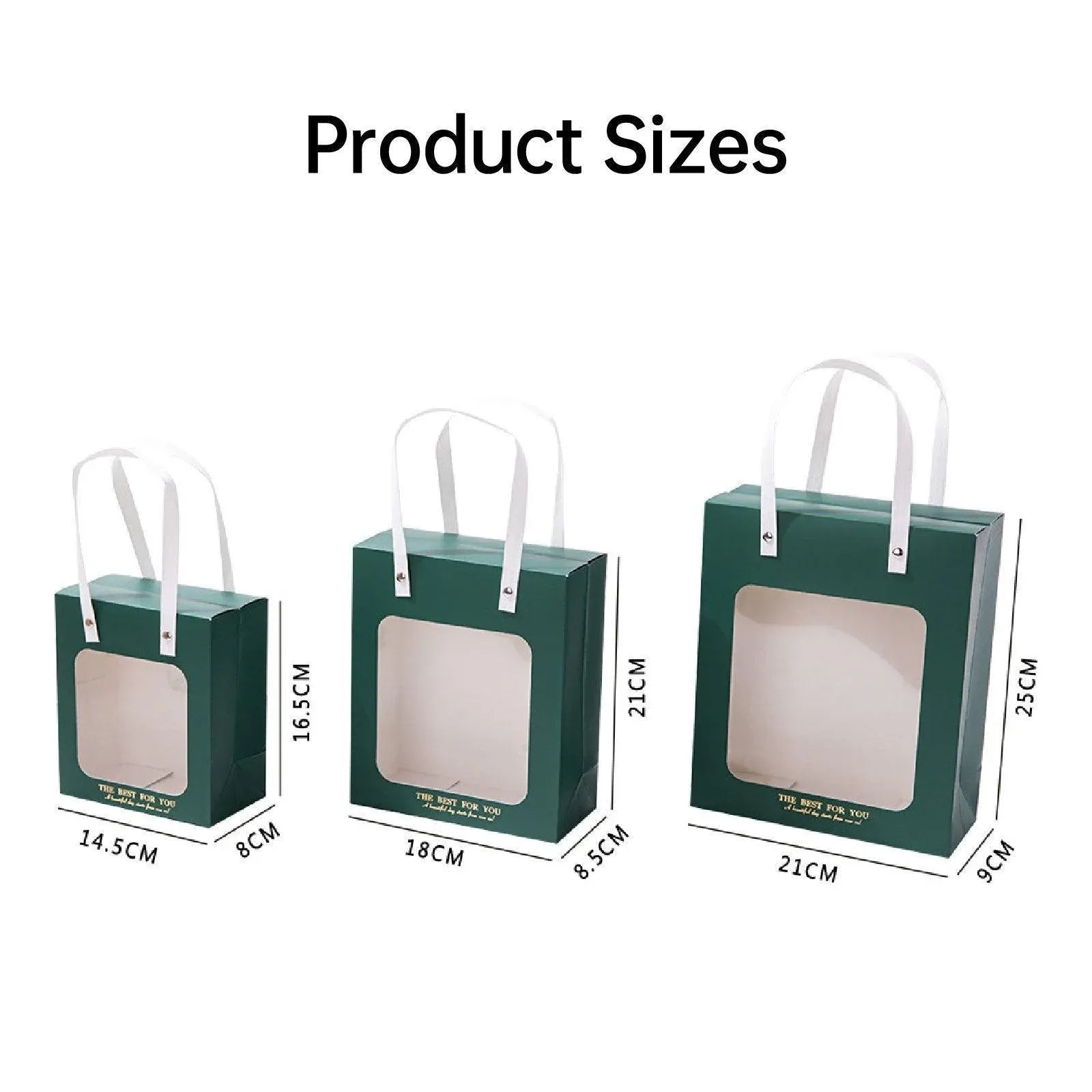 20pcs Translucent Gift Bags Packaging Tote Birthday Party Favors Candy Bags - Green-S Size V528-WINDOW-BAGS-20PCS-GREEN-871529
