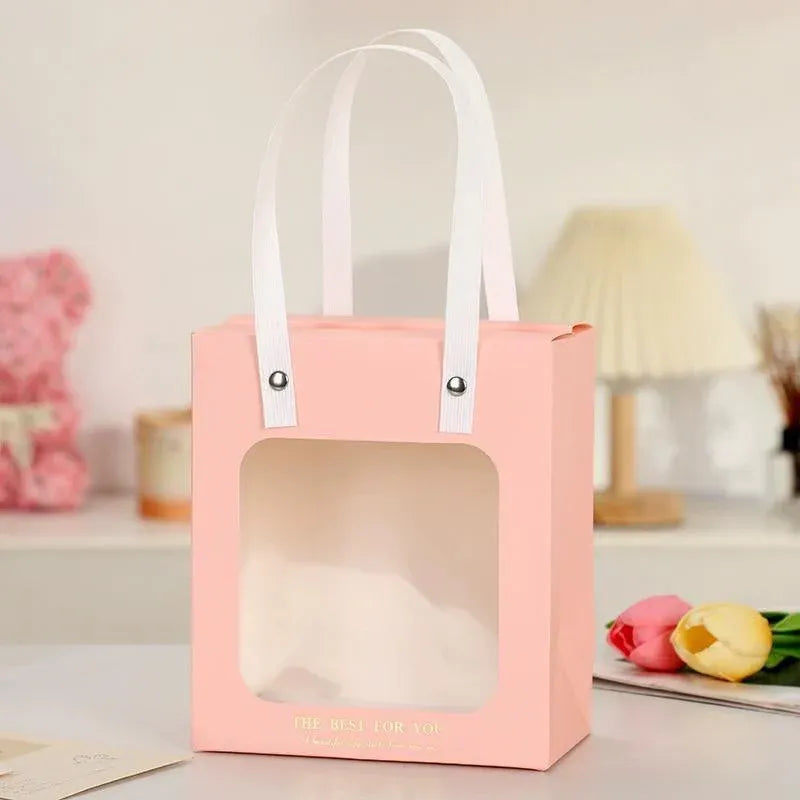 20pcs Translucent Gift Bags Packaging Tote Birthday Party Favors Candy Bags - Green-S Size V528-WINDOW-BAGS-20PCS-GREEN-871529