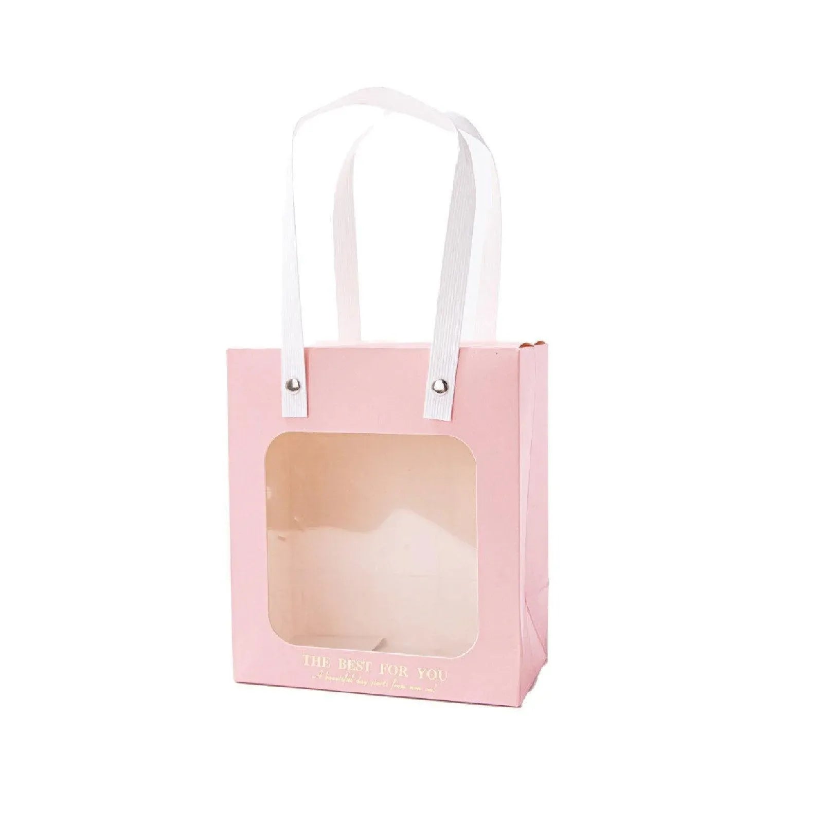 20pcs Translucent Gift Bags Packaging Tote Birthday Party Favors Candy Bags - Pink-M Size V528-WINDOW-BAGS-20PCS-PINK-194415