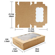 50pcs Rectangular Kraft Paper Window Box Gift Packaging Boxes Party Favors - Khaki V528-WINDOW-BOX-50PCS-KHAKI-331527
