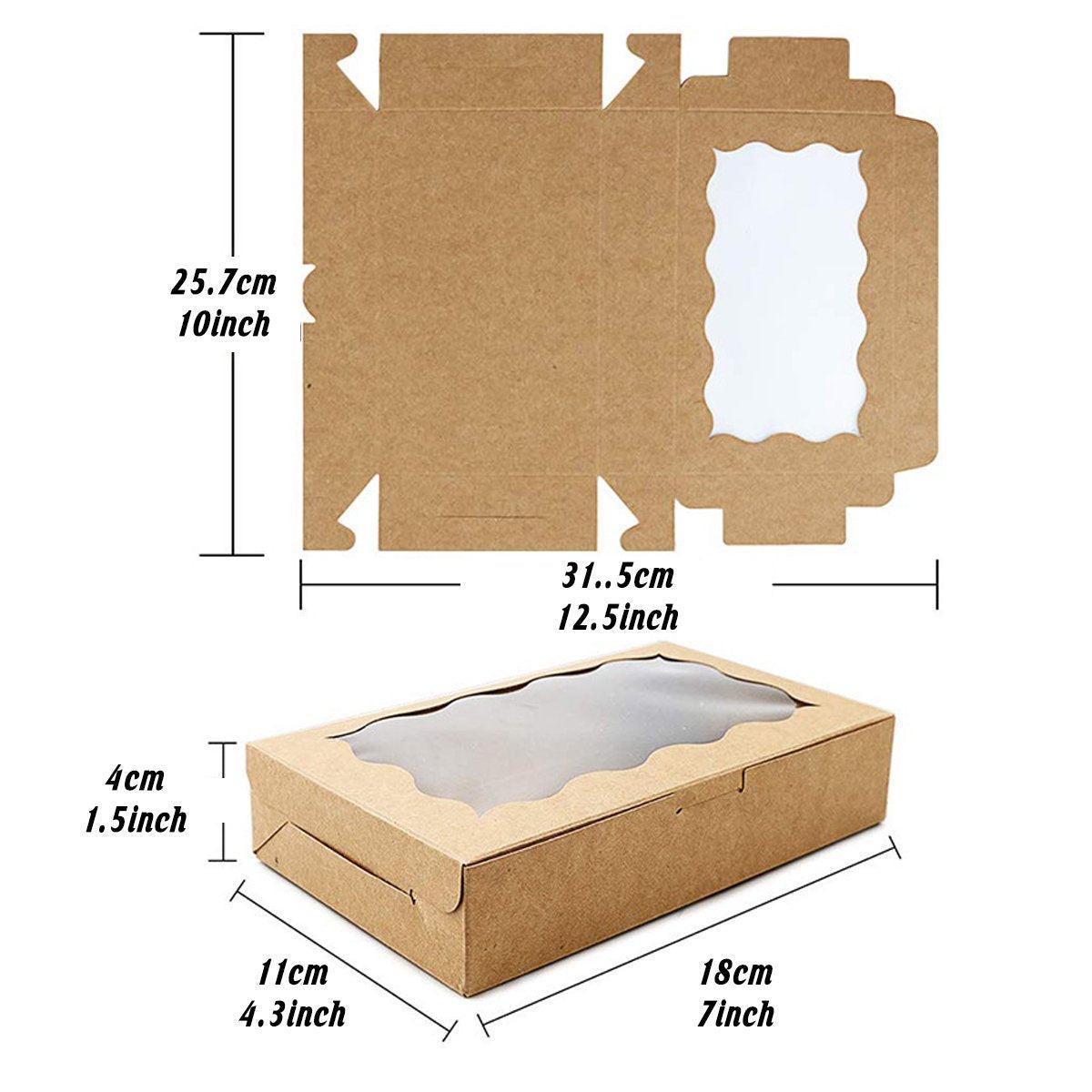 50pcs Rectangular Kraft Paper Window Box Gift Packaging Boxes Party Favors - Khaki V528-WINDOW-BOX-50PCS-KHAKI-331527