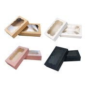 50pcs Rectangular Kraft Paper Window Box Gift Packaging Boxes Party Favors - Pink V528-WINDOW-BOX-50PCS-PINK-500282
