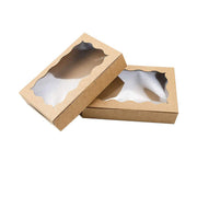 50pcs Rectangular Kraft Paper Window Box Gift Packaging Boxes Party Favors - Pink V528-WINDOW-BOX-50PCS-PINK-500282