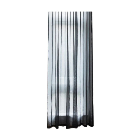 Sheer Voile Curtains Rod Pocket Window Panel for Bedroom 140cm x 230cm Drapes - Black V528-WINDOW-GAUZE-BLACK-1PC-698620