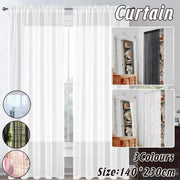 Sheer Voile Curtains Rod Pocket Window Panel for Bedroom 140cm x 230cm Drapes - Black V528-WINDOW-GAUZE-BLACK-1PC-698620