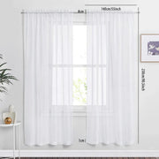 Sheer Voile Curtains Rod Pocket Window Panel for Bedroom 140cm x 230cm Drapes - Black V528-WINDOW-GAUZE-BLACK-1PC-698620